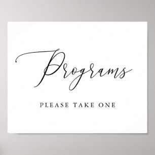 Simple Calligraphy Rustic Programs Sign