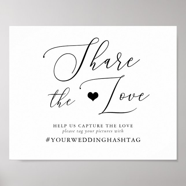 Simple Calligraphy Rustic Share The Love Sign (Front)