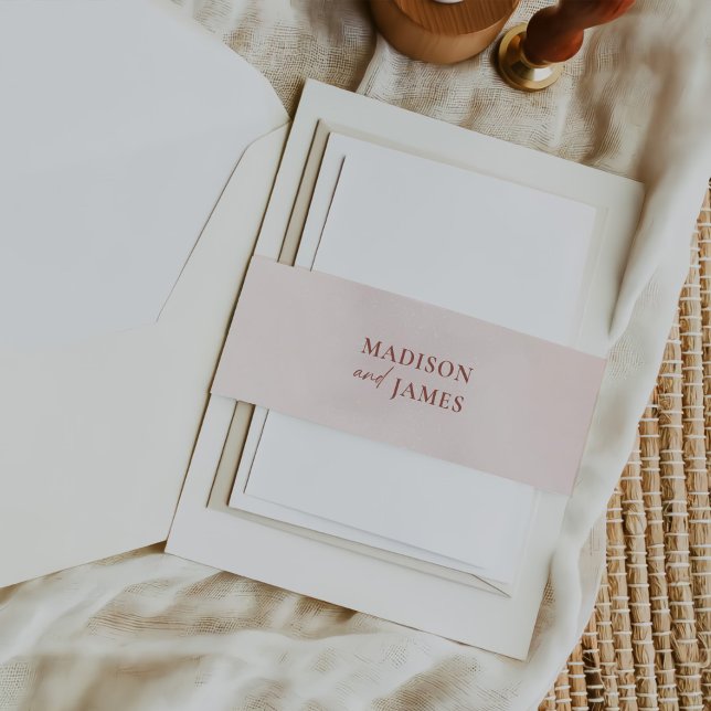 Simple Calligraphy Rustic Wedding Invitation Belly Band (Creator Uploaded)