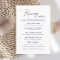 Simple Calligraphy Rustic Wedding Kissing Menu