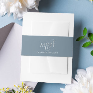 Simple Calligraphy Script Ampersand Monogram Invitation Belly Band