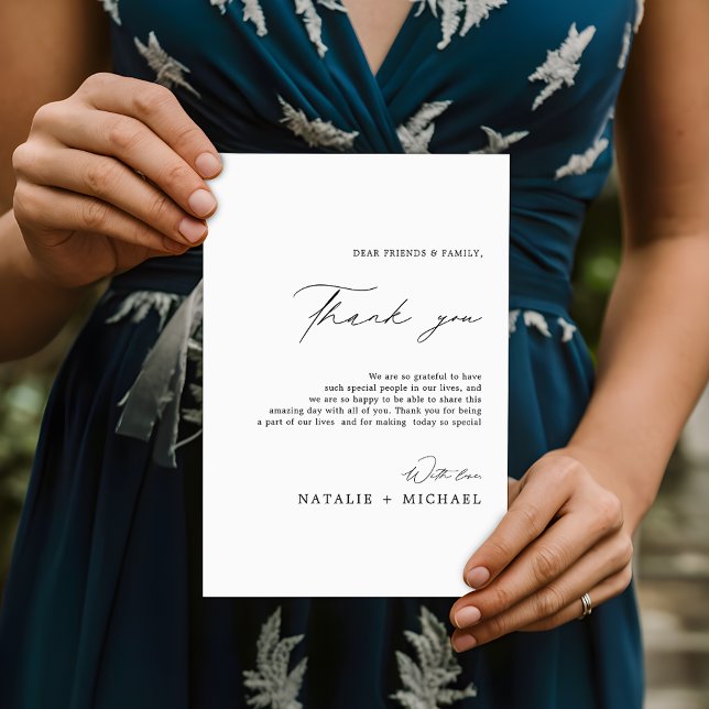 Simple Calligraphy Script Thank You Reception Card (Creator Uploaded)