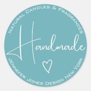 Simple Calligraphy Sky Light Blue Handmade Labels
