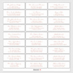 Simple Calligraphy Terracotta Wedding Guest<br><div class="desc">A modern and elegant wedding guest labels in terracotta and white colour scheme. Personalize all 27 guest's names and addresses.</div>