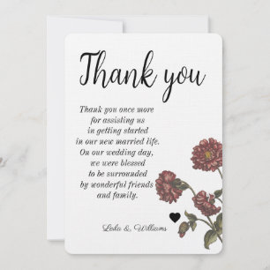 Simple Calligraphy Text Wedding  Thank You Card