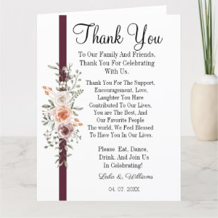Simple calligraphy Text Wedding  Thank You Card