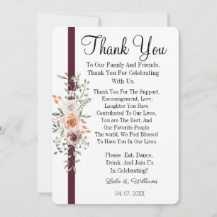 Simple calligraphy Text Wedding  Thank You Card