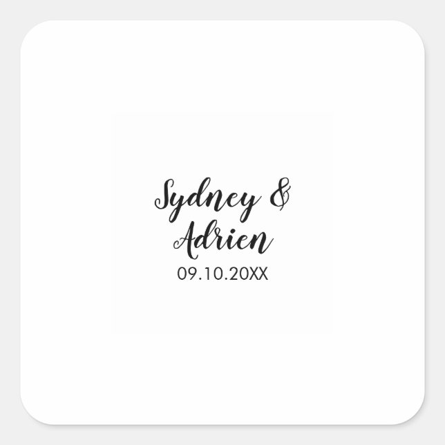 Simple Calligraphy Wedding Envelope Seals (Front)