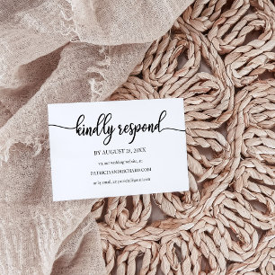 Simple Calligraphy Wedding Online RSVP Business Card