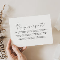 Simple Calligraphy Wedding Recipe Request  