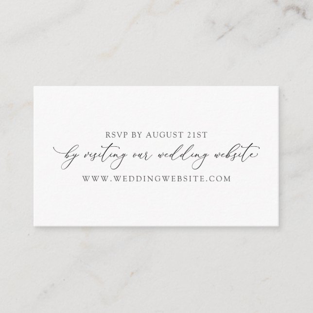 Simple Calligraphy Wedding RSVP Online Card (Front)