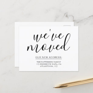 Simple Calligraphy We've Moved House Announcement Postcard