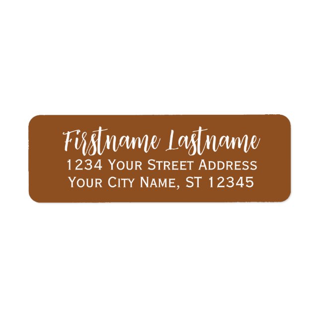 Simple Camel White Elegant Script - Return Address (Front)
