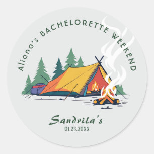 Simple Camping Weekend Bachelorette Party  Classic Round Sticker