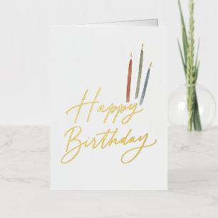 Simple Candles Happy Birthday Foil Greeting Card