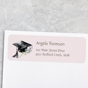 Simple Cap Wildlower Graduation Return Address