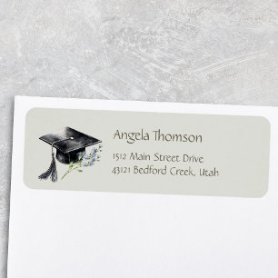 Simple Cap Wildlower Graduation Return Address