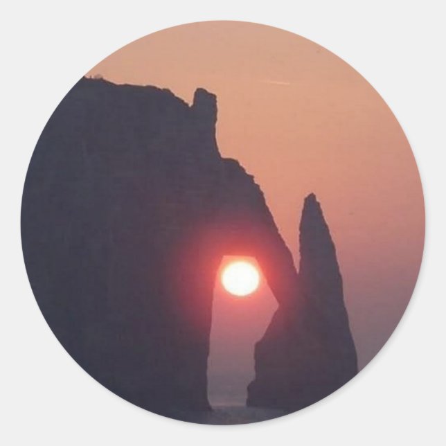 Simple card classic round sticker (Front)