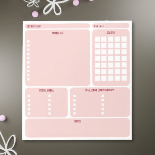 Simple Card Making Design Team Organizer Notepad
