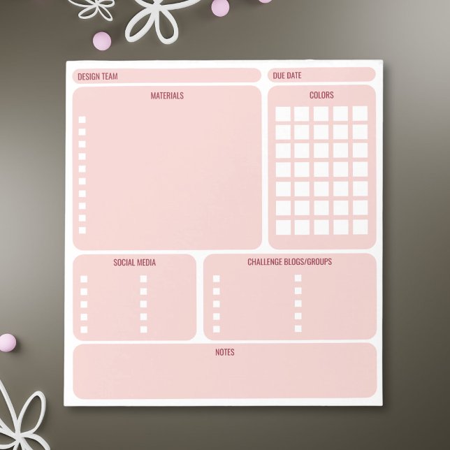 Simple Card Making Design Team Organizer Notepad (Creator Uploaded)