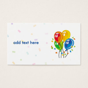 simple card with clipart of balloons