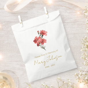 Simple Carnation Seed packet Funeral Favour Bag