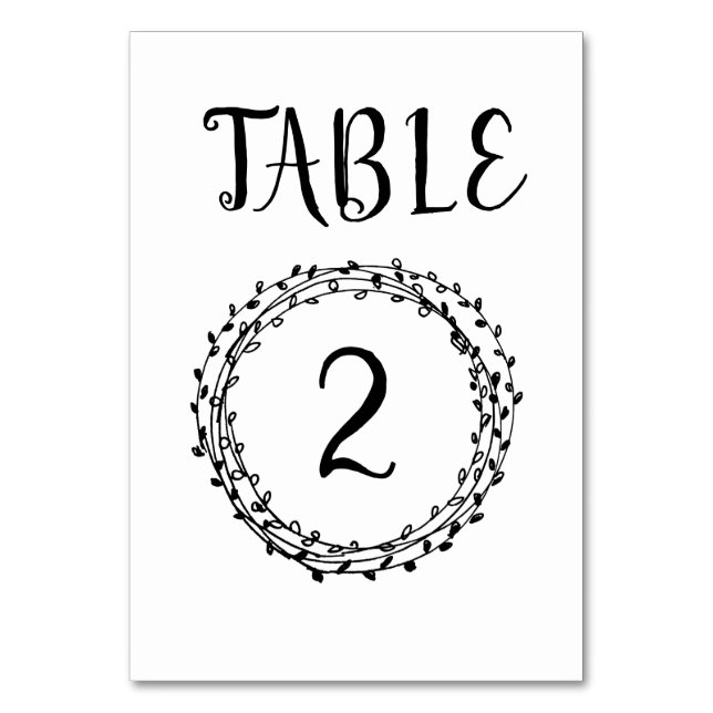 Simple carte de numéro de table de mariage à couro (Par défaut)