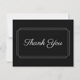 Simple Carte de remerciements d'affaires noir et b