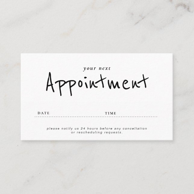 simple carte de rendez-vous salon (Devant)
