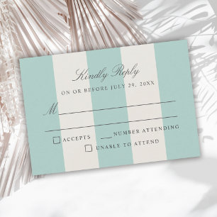 Simple Carte de Réponse Mariage Rayures Cabane Tei