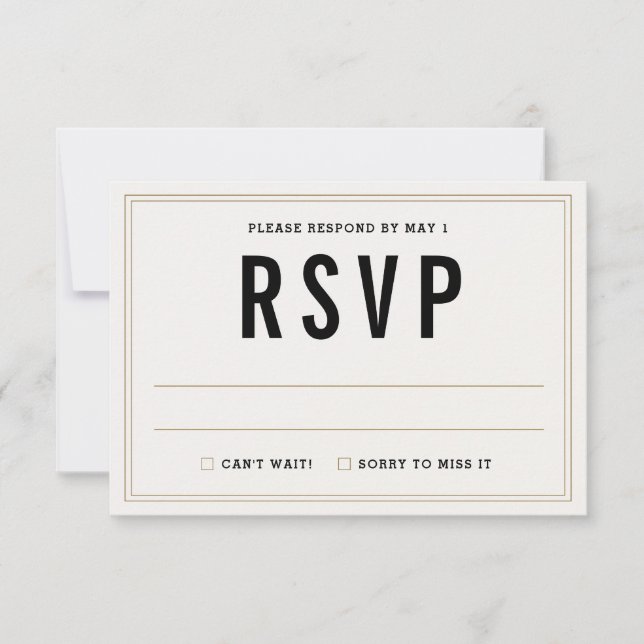 Simple carte de réponse RSVP de mariage rustique (Devant)