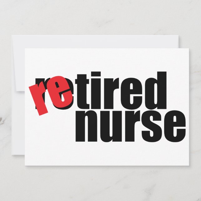 simple carte de retraite d'infirmière vide à l'int (Devant)
