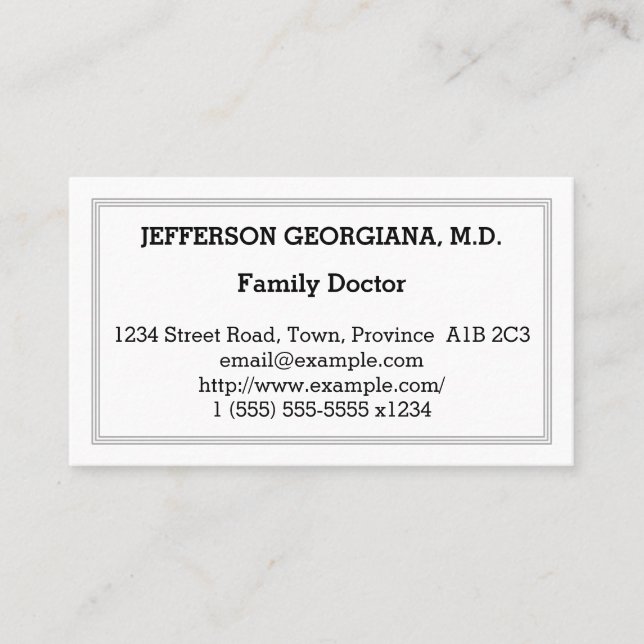 Simple Carte de visite de médecin de famille (Devant)