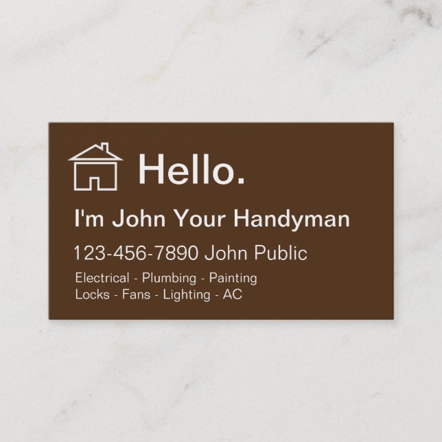 Simple Carte de visite Handyman (Devant)