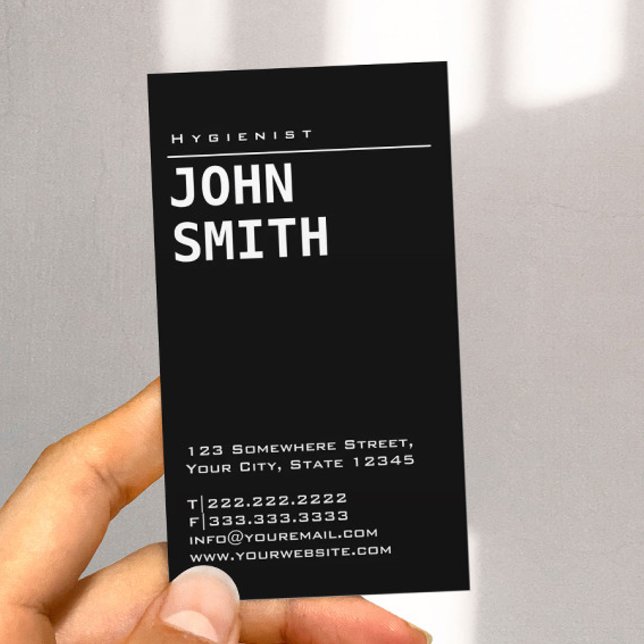 Simple Carte de visite Hygiéniste Noir simple (Créateur téléchargé)