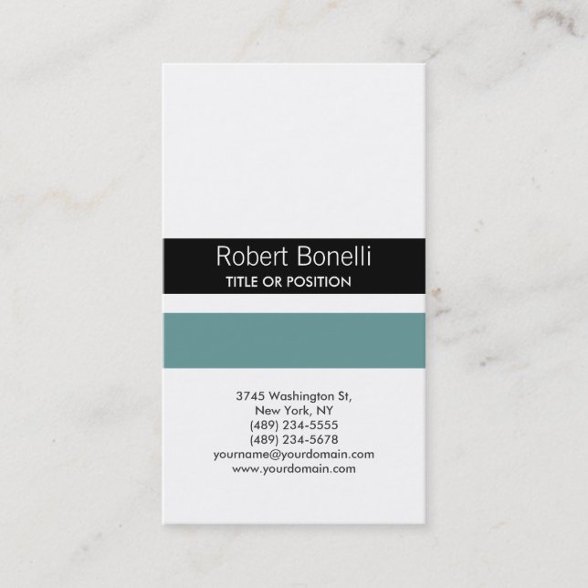 Simple Carte de visite noir bleu blanc (Devant)