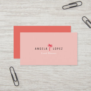 Simple Carte de visite tendance rose Palm Tree