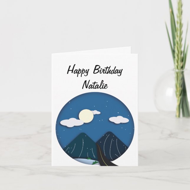 Simple cartoon style illustration birthday card (Front)
