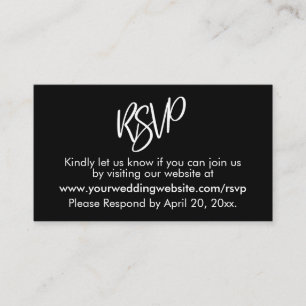Simple, Casual Bold Black RSVP Enclosure Card