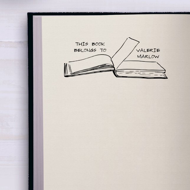 Simple Casual Hand-writing Custom Library Book Self-inking Stamp (Simple Rustic Casual Handwriting Library Book Self-inking Stamp)