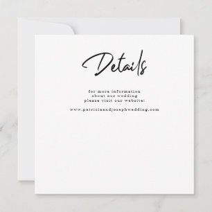 Simple casual script wedding details enclosure card