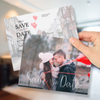 Simple Casual Script Wedding Photo Save the Date