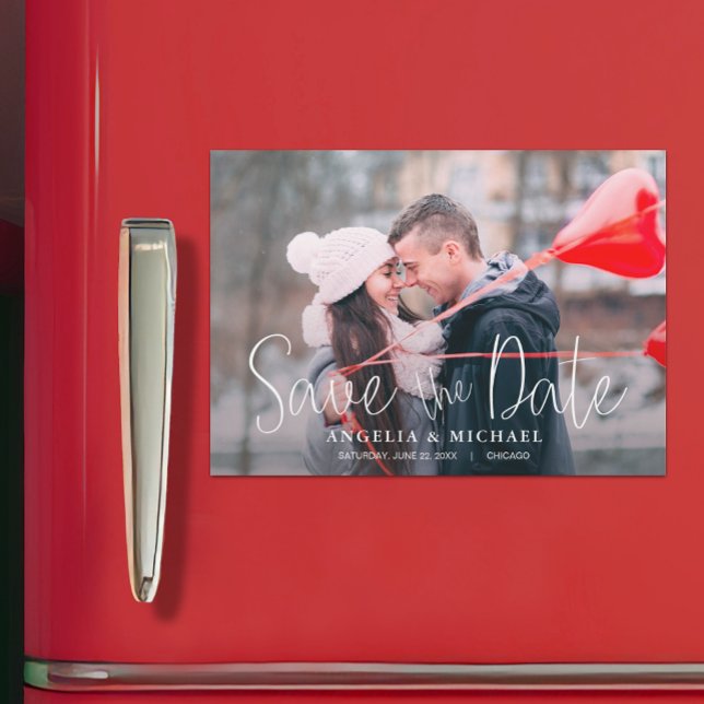 Simple Casual Wedding Photo Save the Date Magnet (Creator Uploaded)