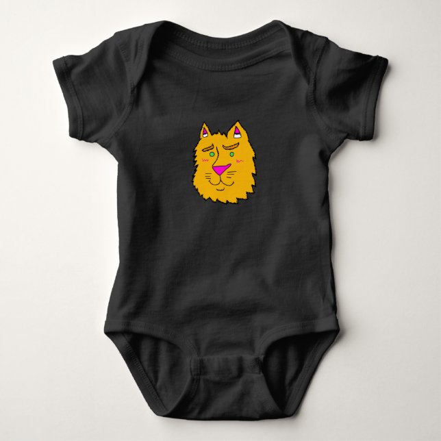 Simple Cat Face Baby Top (Front)