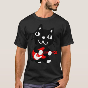 Simple Cat Playing Guitar T-Shirt