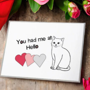 Simple Cat Valentine Card