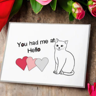 Simple Cat Valentine Card