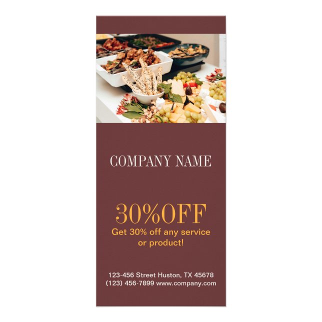 Simple Catering Rack Card | Freshly made for you (Front)
