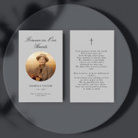 Simple Catholic Funeral Memorial Photo Prayer Card