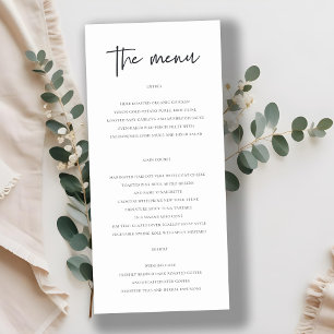 Simple Celebrate With Us Calligraphy Menu Card